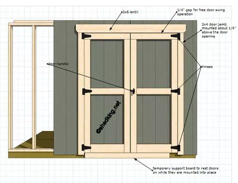 double shed doors all framed out Double Shed Doors, Shed Door Hardware, Diy Storage Shed Plans, Shed Door, Diy Storage Shed, Build Your Own Shed, Shed Construction, Outdoor Storage Shed, Door Plan