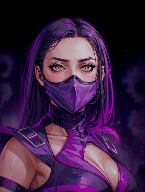 Modern Ninja Concept Art, Mileena Fanart, Mk1 Fanart, Mk1 Mileena, Mk Mileena, Mileena Mk1, Mileena Mk, Hyperrealistic Drawing, Oc Drawings