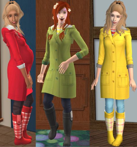 Sims 4 Raincoat Cc, Sims 2 Outerwear, Female Sims, Sims 2 Hair, The Sims 2, Los Sims, Sims 1, Raincoats For Women, Maxis Match