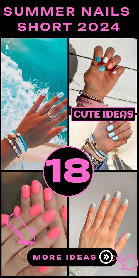 ☀️ Keep it light and lovely with these short summer nail designs! 🌷 Perfect for any occasion, these nails are easy to maintain and oh-so-stylish. 😍 Discover the hottest trends and elevate your summer vibe with these cute and chic styles! 💅 #SummerNails #ShortNails #NailInspo Short Summer Nails 2024 Simple, Bright Summer Nails Designs 2024, Summer Gel Nails Ideas 2024 Short, Gel Nails Ideas Short Summer Simple, Short Gel Nails Summer 2024, Blue Summer Nails Short, Summer Short Nails 2024, Fun Summer Nails 2024, Summer Nails 2024 Trends Short Simple