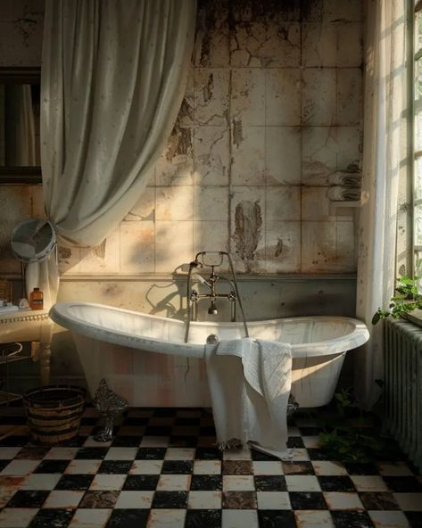 Vintage Bathroom Ideas, Vintage Bathtub, Bath Art, Vintage Bathrooms, Powder Rooms, Vintage Bathroom, Full Bath, Powder Room, Drawing Inspiration