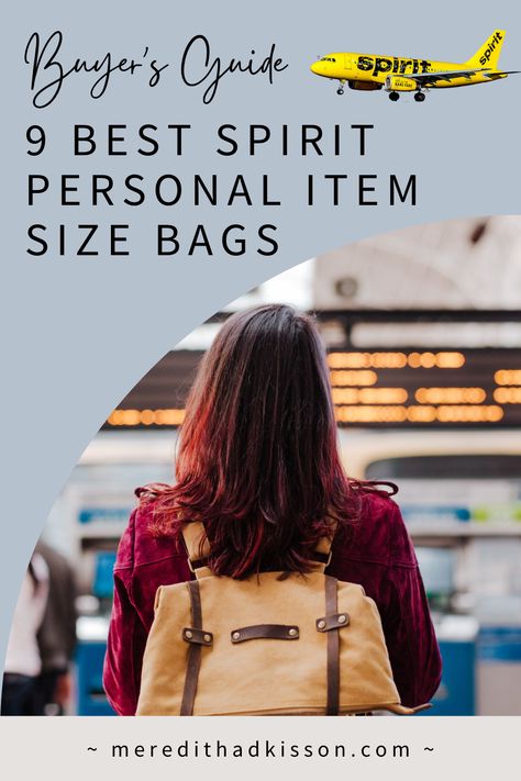 If you're looking for an 18x14x8" personal item size bag to fit under the seat on a Spirit flight, look no further. We have found 9 bags that you can safely stow for free on your next Spirit Airlines flight, so you can keep that bargain flight cheap! Spirit Personal Item Bag, Spirit Airlines Personal Item Bags, Spirit Airlines Personal Item, Carryon Bag, Bags 2024, Spirit Airlines, Best Luggage, Airline Flights, Good Spirits