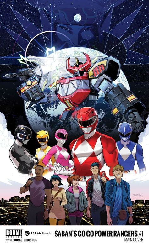 New Power Rangers Comic Goes Back to the Beginning  A new ongoing comic book series called Saban's Go Go Power Rangers is coming from BOOM! Studios by writer Ryan Parrott and artist Dan Mora.  Check out the cover to Issue #1 by Mora.   Art by Dan Mora. (BOOM! Studios)  Continue reading  https://www.youtube.com/user/ScottDogGaming @scottdoggaming Power Rangers 1, Power Rangers Poster, Power Rangers T Shirt, Power Rangers Comic, Dan Mora, Power Rangers Megazord, Saban's Power Rangers, Rita Repulsa, Power Rangers In Space