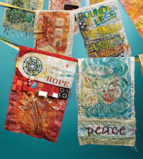 Peace Flag, Tibetan Prayer Flag, Flag Diy, Cloth Paper Scissors, Prayer Flags, Paper Embroidery, Paper Scissors, Slow Stitching, Fabric Projects