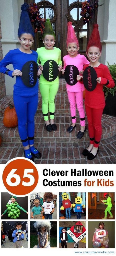 65 Clever Halloween Costume Ideas for Kids - #Goodwill is your #Halloween Costume Headquarters! www.goodwillvalleys.com/shop/ Halloween Costume Ideas For Kids, Karneval Diy, Costume Ideas For Kids, Clever Halloween, Clever Halloween Costumes, Holloween Costume, Diy Kostüm, Hallowen Costume, Creative Costumes