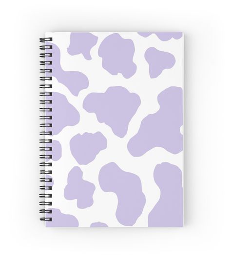 Spiral notebooks with high-quality edge-to-edge print on front. 120 pages in your choice of ruled or graph lines. Purple Notebook Aesthetic, Purple Notebook Cover, Note Book Aesthetic, Purple Stationary, Cow Print Aesthetic, Purple Cow Print, Cute Notebooks For School, Purple Notebook, Pretty Notebooks