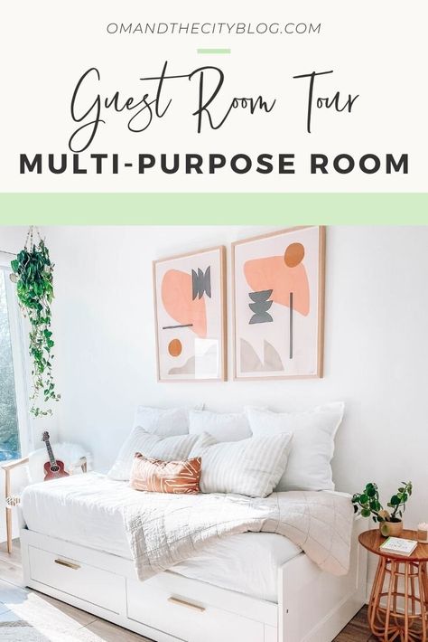 Guest Bedroom Multipurpose, Living Room And Guest Room Combo, Multi Functional Guest Bedroom Ideas, Guest Room Storage Combo, Multi Function Guest Room, Multi Use Guest Room Ideas, Guest Workout Room Combo, Multi Purpose Guest Room Small Spaces, Multi Purpose Room Ideas Layout