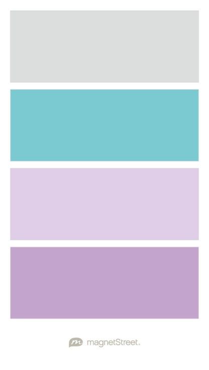 Silver, Turquoise, Lavender, and Lilac Wedding Color Palette - custom color palette created at MagnetStreet.com Blue Green And Pink Color Palette, Jukebox Wedding, Coral Bathroom Decor, Cat Branding, Cushion Combinations, Charcoal Wedding, Navy Wedding Colors, Navy Color Scheme, Custom Refrigerator