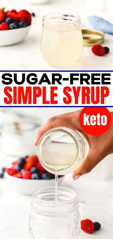 Simple Syrup With Stevia, Keto Simple Syrup Monkfruit, Healthy Simple Syrup, Allulose Simple Syrup, Keto Corn Syrup, Keto Simple Syrup Recipe, Monkfruit Simple Syrup, Healthy Simple Syrup Recipe, Monk Fruit Simple Syrup Recipe