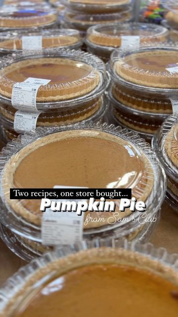 Sams Club Dessert Table, Store Bought Pumpkin Pie Hacks, Individual Pumpkin Pie, Pie Store, Semi Handmade, Fall Pies, Sam’s Club, Individual Desserts, Diy Store