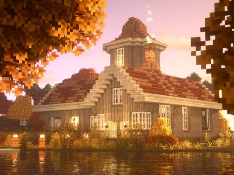 Minecraft coast Autumn inspired build with watchtower, autumn colors, Mizunos 16 Craft, CITs, Ghoulcraft, BSL Shaders, BetterLeaves, Autumn overlay Autumn Minecraft Aesthetic, Fall Themed Minecraft Builds, Minecraft Autumn Builds, Autumn Minecraft House, Autumn Minecraft Builds, Fall Minecraft House, Minecraft Autumn House, Fall Minecraft Builds, Mizuno 16 Craft