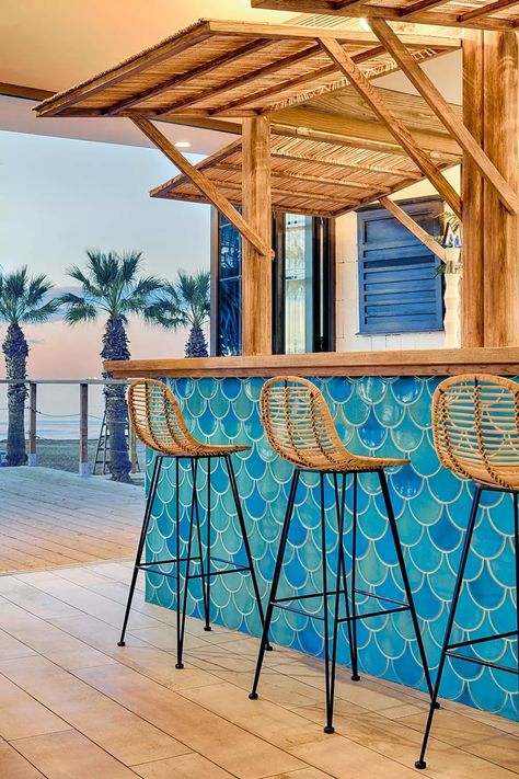 Tiki Bar Ideas For Party, Tiki Bar Ideas Diy, Bar Ideas For Party, Bar Ideas Diy, Diy Tiki Bar, Tiki Bar Ideas, Beach Restaurant Design, Surf Bar, Outdoor Restaurant Design