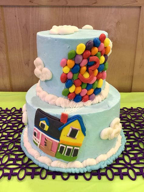 UP themed birthday cake Up Theme Birthday Cake, Up Themed Cake, Paw Patrol Birthday Cake, Up The Movie, Up Cake, Movie Themed Party, Disney Pixar Up, Disney Up, Up Theme