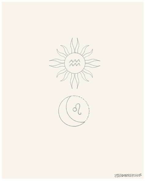 Capricorn Sun Tattoo, Sun Moon Zodiac Tattoo, Gemini Moon Sign Tattoo, Sun Moon Rising Tattoo, Gemini Celestial Tattoo, Astrological Sun Tattoo, Zodiac Sun Moon Rising Tattoo, Sun Sign Moon Sign, Wall Prints Quotes