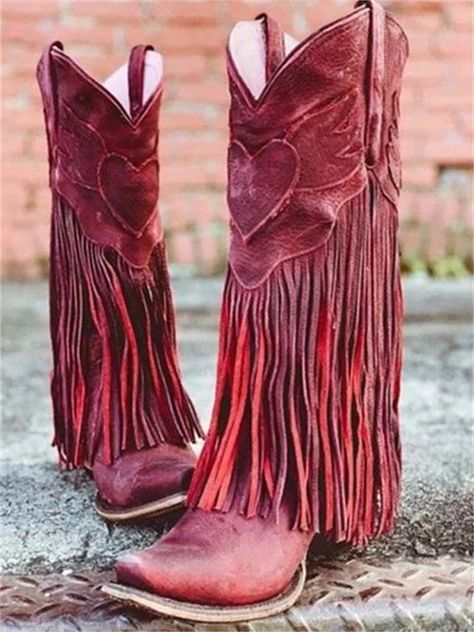 Western Sale Tassel Shoes, Bohemia Style, Motorcycle Boots, Comfy Shoes, Boho Women, Red Shoes, Cowgirl Boots, Blue Shoes, Western Boots