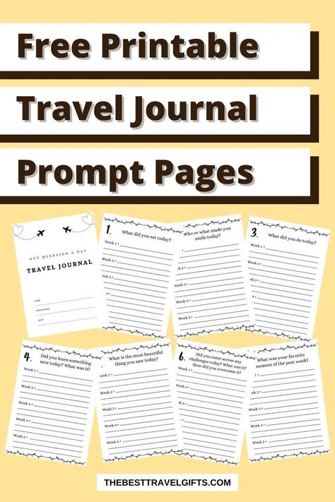 Keep your travel memories alive with our range of free printable travel journal templates. Easy to download and customize, they're the perfect companion for capturing every unforgettable moment of your journey. Free Travel Journal Printables, Travel Journal Pages Printable, Travel Journal Scrapbook Printables, Free Printable Travel Journal Pages, Travel Journal Template, Free Travel Printables, Printable Travel Journal, Journal Printables Templates, Travel Journal Prompts