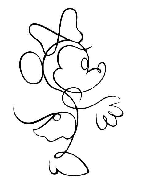 Disney Line Drawing, Disney One Line Drawing, Disney Line Art, Minnie Outline Tattoo, Mickey Mouse Line Art, Mickey Mouse Line Drawing, Minnie Mouse Line Art, Mickey Mouse Outline Shirt, Minnie Tattoo