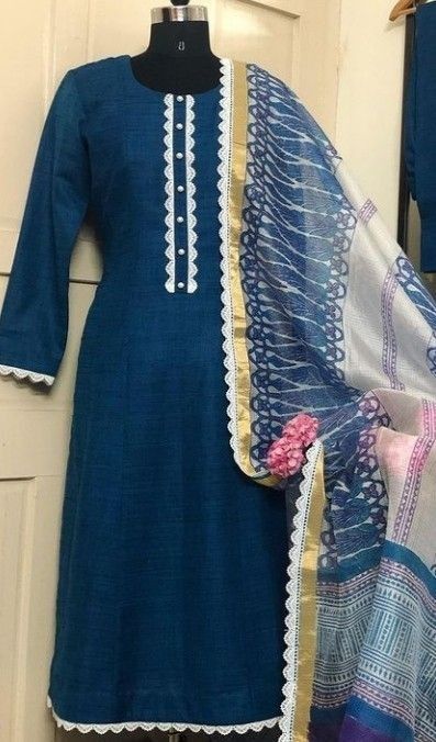 Lace work kurti Lass Design Suit, Lace Design On Suits, Lace Work Kurti, Lace Kurti, New Party Wear Dress, Lace Dress Design, Simple Kurta Designs, Pakistani Dresses Casual, Kurta Neck Design