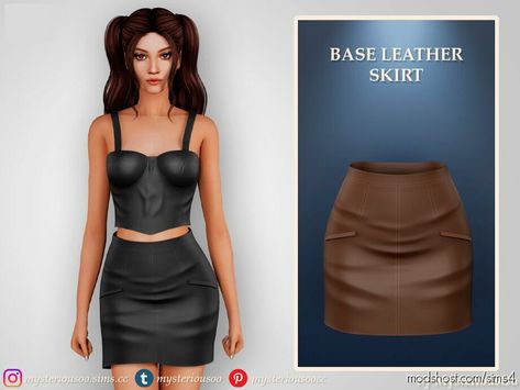 Base Leather Skirt for Sims 4 at ModsHost! Matching base leather skirt in 8 colors Type: Bottoms #sims #sims4cc #mods #gaming #female #everyday #clothing Skirt Sims 4, Vip Dress, Everyday Clothing, Sims 4 Toddler, Vintage Swimsuit, Matching Sweaters, Pastel Stripes, Jumpsuit Summer, Sims 4 Cas