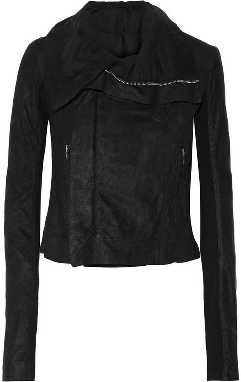 Rick Owens Blister Washed-Leather Biker Jacket Rick Owens Leather Jacket, Fitted Biker Jacket, Biker Leather, Leather Jacket Black, Leather Biker Jacket, Ski Wear, Leather Jackets Women, Rick Owens, Biker Jacket