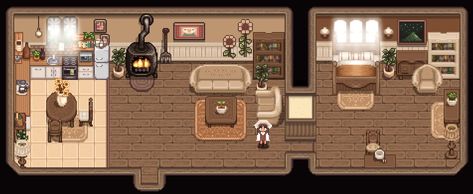 Stardew Valley Farmhouse Interior, Stardew Valley Farmhouse, Stardew Valley Layout, Stardew Valley Tips, Stardew Valley Farms, Base Building, Farmhouse Interior, Stardew Valley, Interior Ideas