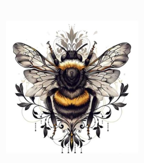 Queen Bee Tattoo, Water Lily Tattoos, Bumble Bee Tattoo, Mystical Tattoos, Flower Thigh Tattoos, Optical Illusion Tattoo, Throat Tattoo, Hand And Finger Tattoos, Bug Tattoo