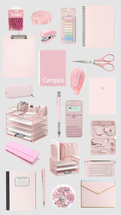 Collage School Supplies List, Pink School Supplies, School Backpack Essentials, Pretty School Supplies, Study Vibes, Backpack Essentials, Products Photography, Beauty Supplies, Beauty Companies