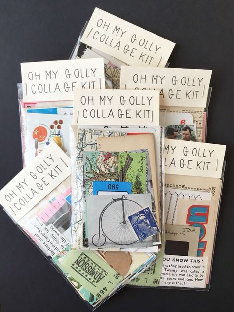 These mini diy collage kits include paper ephemera perfect for scrapbooks, journals, zines or artwork. Great little gift idea for creative friends. Scrapbook Gift Ideas Friends, Gift Scrapbook Ideas, Collage Journal Ideas, Zine Diy, Zine Ideas Inspiration, Journaling Vintage, Mini Collage, Zine Ideas, Diy Collage