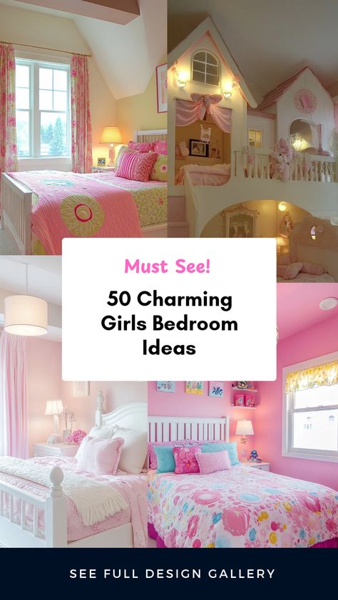 Transform your child's space with our fabulous guide featuring 50 stunning girls' bedroom ideas and designs. From delightful themes to practical layout suggestions, find inspiration to create a personal oasis. Whether it’s a whimsical fairyland or a chic modern haven, these ideas cater to diverse styles, budgets, and tastes. Enjoy reading ideas directly suited for a cozy and inviting atmosphere. Let the creativity flow while you shop for décor that matches the unique personality of your little one! Girls Bedroom Ideas Age 5, Girl Bedroom Themes, Girls Bedroom Design, Girls Bedroom Themes, Great Room Design, Barbie Bedroom, Bedroom Ideas Inspiration, Design Decor Ideas, Fancy Nancy