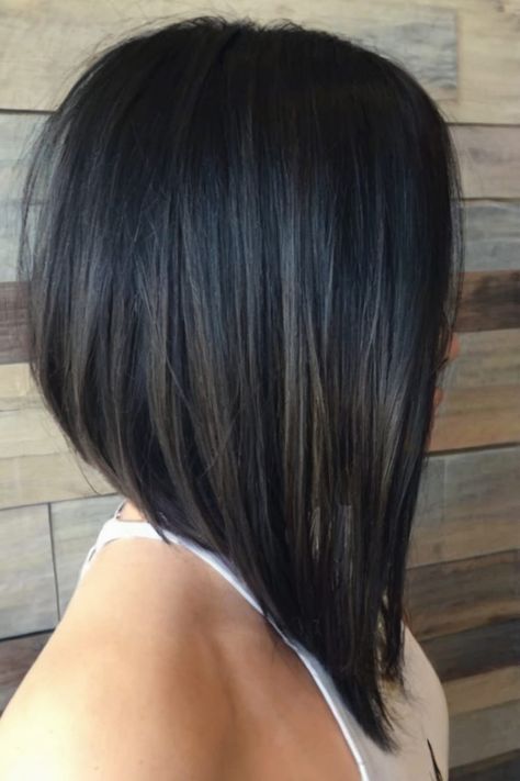 Long Sleek Inverted Bob Inverted Bob Long Hair, Dramatic Inverted Bob, Dramatic A Line Bob, Long Wedge Haircut Angled Bobs, Long Bob Aline, Bob Cut For Fine Hair, Long Reverse Bob Haircut, Long Reverse Bob, A Line With Bangs