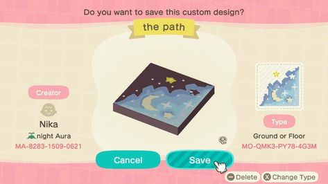 Acnh Moon Design Code, Animal Crossing Flag Designs Moon, Acnh Purple Path Designs, Moon Flag Animal Crossing, Acnh Clouds Design, Galaxy Path Acnh, Whimsical Acnh Codes, Acnh Galaxy Design, Acnh Jellyfish