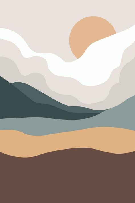 Minimal Vector Art, Minimalist Vector Art, Minimalistic Background, Tapestry Ideas, Mountain Illustration, Modern Illustration, Original Iphone Wallpaper, Free Vectors, Art Nature