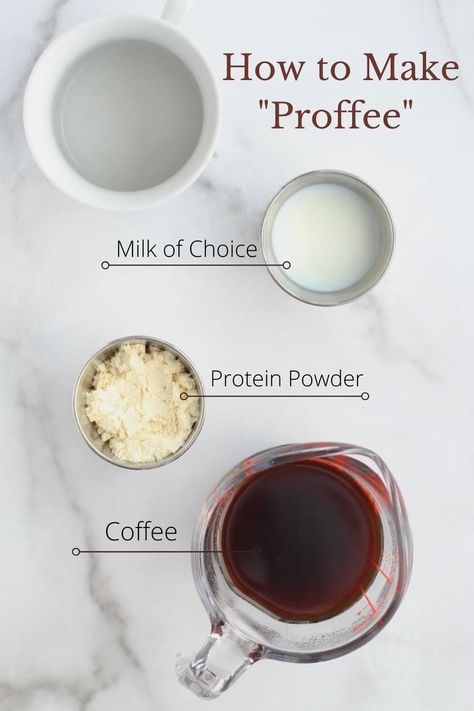 This 3-ingredient “proffee” protein coffee recipe is a healthy spin on a traditional latte. Customize with any protein powder of your choice. Instructions included for both hot and iced coffee. #ProteinCoffee #HealthyDrink #CheerfulChoices Whey Protein Coffee Shake, Protein Powder Iced Coffee Recipe, Premier Protein Powder Coffee, Protein Powder And Coffee, Protein Creamer For Coffee, Vanilla Protein Powder Coffee, Hot Coffee Protein Drink, Protein Powder Coffee Creamer, Protein Powder Iced Coffee