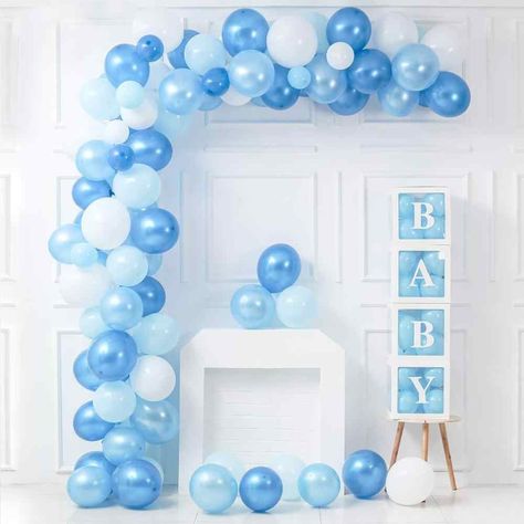 Balloon Boxes, Baby Shower Decorations Neutral, Baby Shower Box, Elephant Baby Shower Decorations, Boy Baby Shower Ideas, Birthday Table Decorations, Transparent Balloons, Balloon Box, Baby Letters