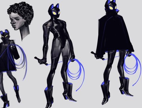 Cat Woman Redesign, Catwoman Redesign, Catwoman Concept Art, Catwoman Design, Black Catwoman, Batman Villians, Catwoman Mask, Batman Gotham Knight, Cat Superhero