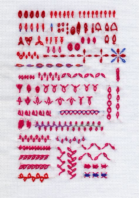 Sampler Detached Chain Stitch Detached Chain Stitch, Embroidery Icons, Embroidery Samplers, Stitch Family, Crazy Quilt Stitches, Cross Stitch Beginner, Clothes Embroidery Diy, Chain Stitch Embroidery, Embroidery Sampler