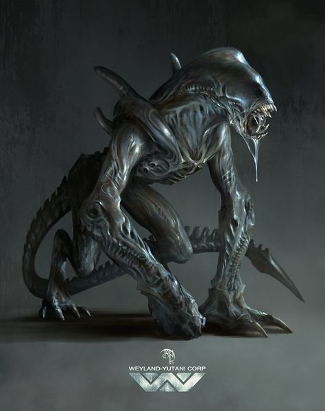 inspired by 90's kenner aliens, by Benny Kusnoto Xenomorph Types, Predator Vs Alien, Giger Alien, Alien Xenomorph, Aliens Vs Predator, Creature Fantasy, Art Alien, Arte Alien, Alien Predator