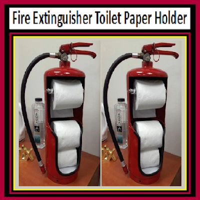 Fire Extinguisher Toilet Paper Holder Garage Toilet Ideas, Diy Fire Extinguisher, Cool Toilets, Car Part Art, Bar Deco, Car Parts Decor, Upcycling Design, Garage Bathroom, Garage Furniture