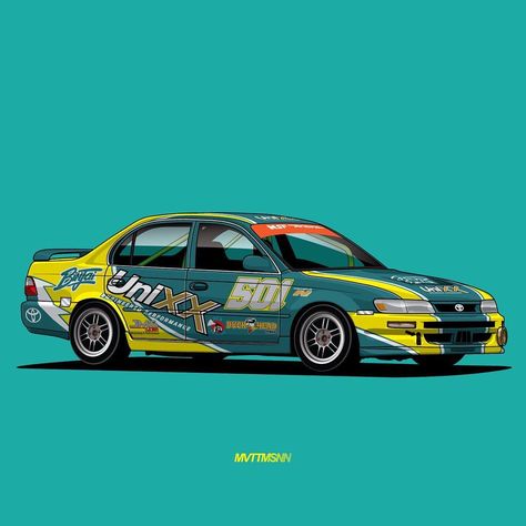 streetworthy on Instagram: “Toyota Corolla AE101 illustration for @e.unixxmotorsports • Dm us if you wanna grab Streetworthy shirts or to order your car illustration!!…” Toyota Corolla Ae101, Corolla Ae101, Auto Illustration, Scion Tc, Car Illustration, Japan Cars, Car Wallpapers, Car Art, Toyota Corolla