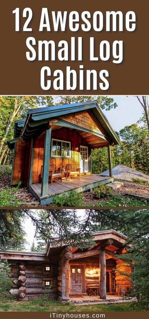 Explore the word of tiny log cabins. Here are some beautiful, functional and awesome, compact log cabins that serve a purpose. Log Cabin Plans With Loft, Small Cabin Addition Ideas, Tiny Log Cabin Interior, Small Cabin Ideas Floor Plans, Small Log Cabin Interior Rustic Tiny Homes, Hexagon Log Cabin, Tiny Home Log Cabin, Inside Small Cabin Ideas, Tiny House Log Cabin