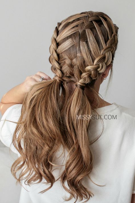 Waterfall Braid & Double Dutch Braids | MISSY SUE Double Dutch Braids, Waterfall Braid Hairstyle, Missy Sue, Double Dutch Braid, Dutch Braid Hairstyles, Braid Inspiration, Dutch Braids, Double Dutch, French Braid Hairstyles