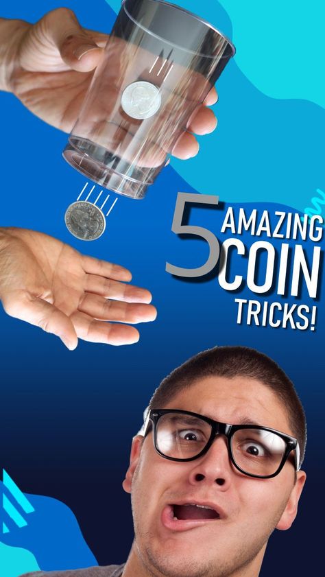 Magic Tricks For Beginners, Coin Magic Tricks, Pen Tricks, Magic Coins, Coin Tricks, Hand Tricks, Easy Magic Tricks, Easy Magic, Magic Tricks