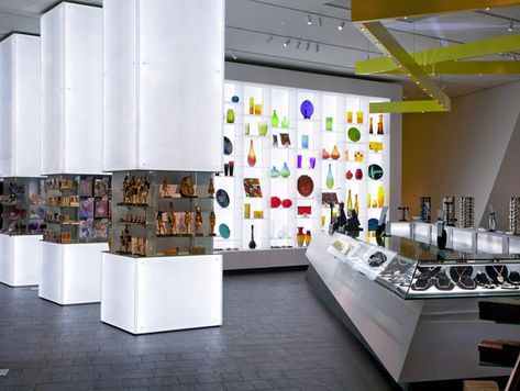 Denver Art Museum and Shop by Roth Sheppard Architects Gift Shop Displays, Denver Museums, Museum Interior, Museum Exhibition Design, Museum Gift Shop, Retail Interior Design, Urban Apartment, Pillar Design, Denver Art Museum