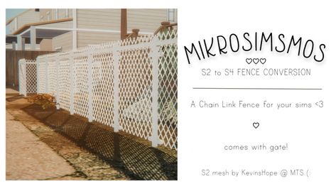 Sims 4 Chain Link Fence Cc, Sims 4 Fence Cc, Sims 4 Cottage, Cc Sims4, Picket Fences, Modern Gate, The Sims 4 Pc, 4 Baby, Sims Games