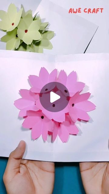 Awe Craft on Instagram: "3D FLOWER POP UP CARD 

#diycrafts #flower #diy #popupcard #flowercraft #artandcraft #creativity" Flower Pop Up Card Diy, 3d Flower Card, Flower Pop Up Card, Pop Up Flower Cards, Handmade Card Making, Flower Diy, Birthday Cards Diy, Flower Cards, Happy Birthday Cards