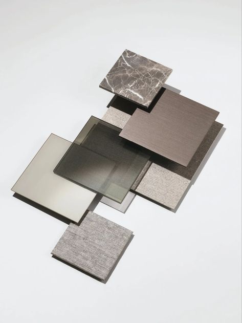 Rimadesio surfaces by Frank Hülsbömer - rimadesio Material Board Presentation, Luxury Mood Board, Cmf Design, Material Research, Luxury Closets Design, Sample Board, Material Board, Glass And Aluminium, Design Palette