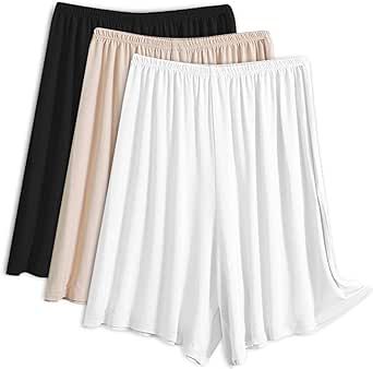 EYNDYN 3 Pack Women's Half Slip Shorts for Under Dresses Pettipants Half Slip Culotte Shorts Split Skirt Shorts For Under Dresses, Thigh Chafing, Culotte Shorts, Slip Shorts, Split Skirt, Half Slip, Lounge Lingerie, Other Half, Under Dress