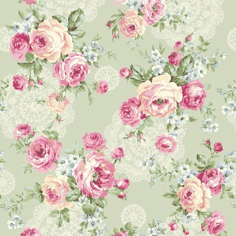 Ruru Bouquet - Roses Waltz is another stunning Ruru collection by Quilt Gate featuring delicate floral prints, beautiful border stripes, roses, florals, ditsy prints, and elegant damask designs all in a variety of wonderful pastel colors that will add a sophisticated look to any project. This fabric features cream and dark pink roses on a sage green background with light cream lace. Width: 44"/45" Material: 100% cotton Estimated Arrival Date is December 2022 Bouquet Roses, Bouquet Rose, Quilt Fabric Collections, Green Quilt, Shabby Fabrics, December 2022, Pretty Prints, Light Cream, Cream Lace