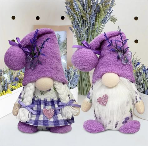 Diy Gnome Doll, Butterfly Gnome, Gnome Noel, Fireplace Bookshelf, Christmas Decorations Sewing, Diy Gnome, Gnome Doll, Lavender Butterfly, Garden Furniture Design