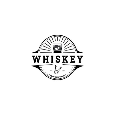 whiskey logo design. Beverage design template for restaurants, bars, pubs and companies. Whiskey Logo Design, Speakeasy Logo, Design Cycle, Whiskey Logo, Beverage Design, Oval Logo, Cycling Design, Whiskey Drinks, Black Label